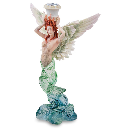 Свічник настільний Veronese у стилі Фентезі Ангел води 28,5 см 1907244 полістоун