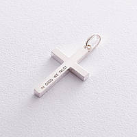 Срібний хрест ручної роботи In God we trust 132750g Онікс GL, код: 6731095