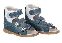 Ортопедические сандалии для мальчиков, с супинатором Ortop 005-2 Blue (кожа), размер 20