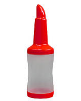 Бутылка с гейзером + крышка, 1л красная (диспенсер, дозатор)