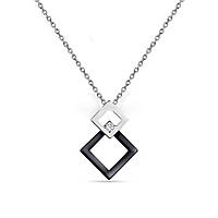 Срібне кольє з чорною керамікою