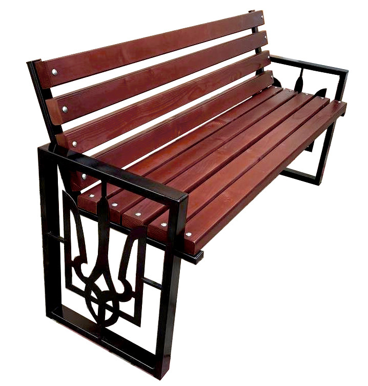 Лавка садова Tobi Sho у стилі Лофт із декором 150 см колір черешня, фото 1