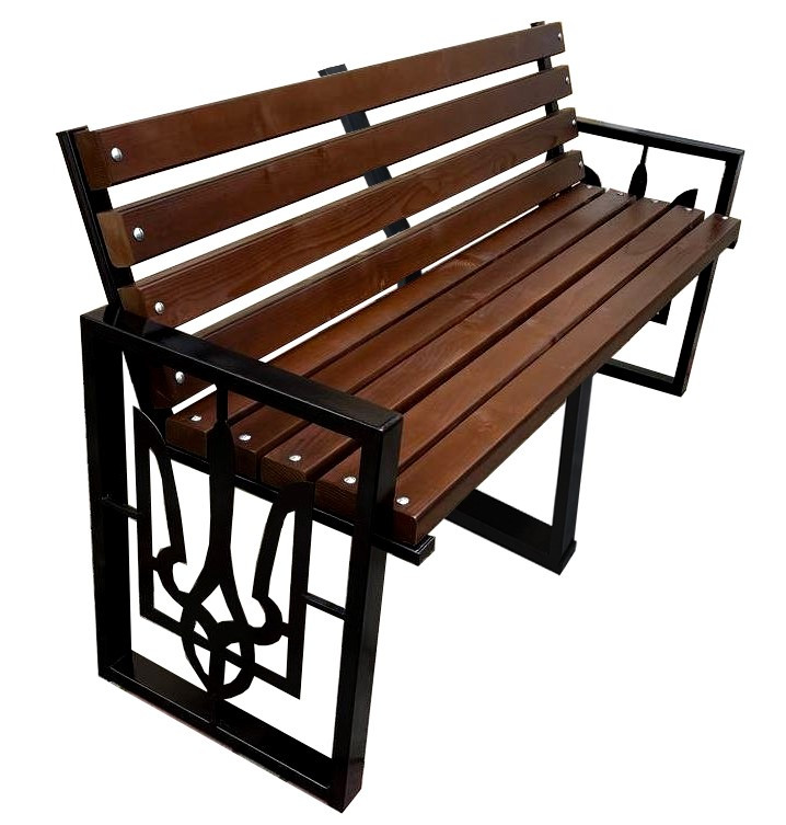 Лавка садова Tobi Sho у стилі Лофт з декором посилена 260 см колір горіх, фото 1