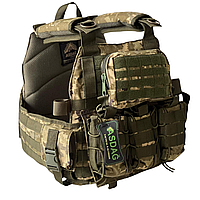 Плитоноска ASDAG М Cordura 1000D Пиксель с системой быстрого сброса MOLLE + 7 подсумков