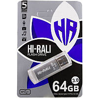 Флеш память Hi-Rali Rocket USB 2.0 64GB Steel EM, код: 7698239