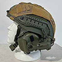 Комплект Тактический шлем каска Wendy PE NIJ IIIA + наушники Earmor M31/M32 + кавер + крепление Чебурашки