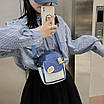 Синя дитяча сумочка зі значками. Сумка через плече. Сумочка для телефона. Сумочки для дитини., фото 3