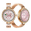 Смарт-годинник жіночий WearFit HW16 MINI Gold Diamond Band (розмова, тонометр, пульсоксиметр), фото 3