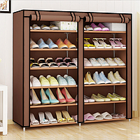 Тканевый обувной шкаф на 12 полок стеллаж для обуви складной органайзер из ткани качественная портативная