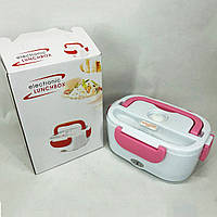 DIY Ланч бокс електричний із підігрівом Lunch Heater 220 V Pro, ланч бокс від мережі. Колір: рожевий