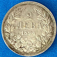 Монета Болгарии 2 лева 1894 г