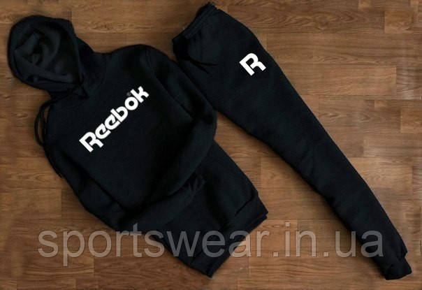 Чорний спортивний костюм REEBOK з капюшоном "" В стилі Reebok ""
