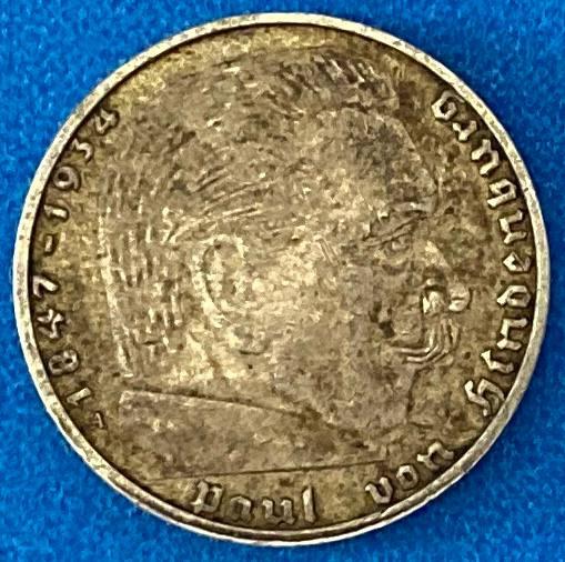 Монета Німеччини 2 рейхсмарки 1937 р. Гінденбург, фото 1