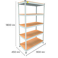 PLI Металевий стелаж MRL-1800 ( 900x450) білий