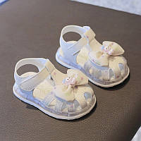 Детские сандалики для девочки босоножки для малышей белые на липучке
