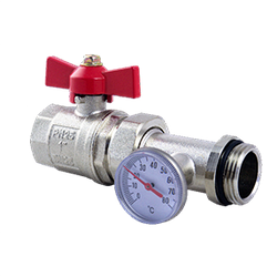 Кран кульовий Fado прямий із термометром 1"