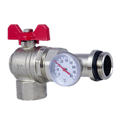 Кран кульовий Fado кутовий із термометром 1"