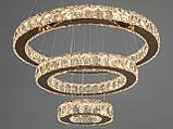 Кришталева світлодіодна люстра в золотому кольорі 7201-8A/580+400+200G, фото 5
