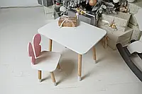 Детский столик и стульчик для детского сада, Стильная мебель деткам для уроков, Деревянный комплект мебели