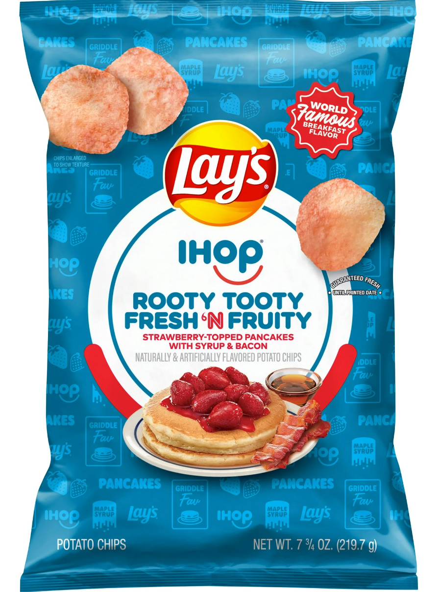 Чіпси Lay's IHOP Rooty Tooty Fresh'N Fruity зі смаком полуничних млинців та бекону 219.7г, фото 1