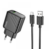 Сетевое Зарядное Устройство Hoco CS21A 1USB QC 18W+USB to Micro Цвет Черный m