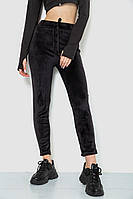 Спорт штани жіночі велюрові, колір чорний, 244R5569