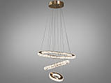 Кришталева світлодіодна золота люстра 7201-6W/480+340+190G, фото 3