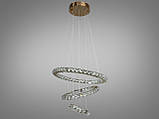 Кришталева світлодіодна золота люстра 7201-6W/480+340+190G, фото 2