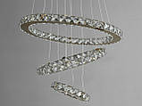 Кришталева світлодіодна золота люстра 7201-6W/480+340+190G, фото 6