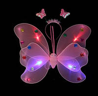Карнавальный наряд светящийся Бабочка 14114 розовый