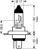 64193-FS OSRAM ЛАМПА H4 12V 60W P43t FS STANDARD