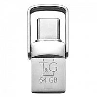 USB OTG T&amp;G 2&amp;1 Type C 64GB Metal 104 Цвет Стальной m