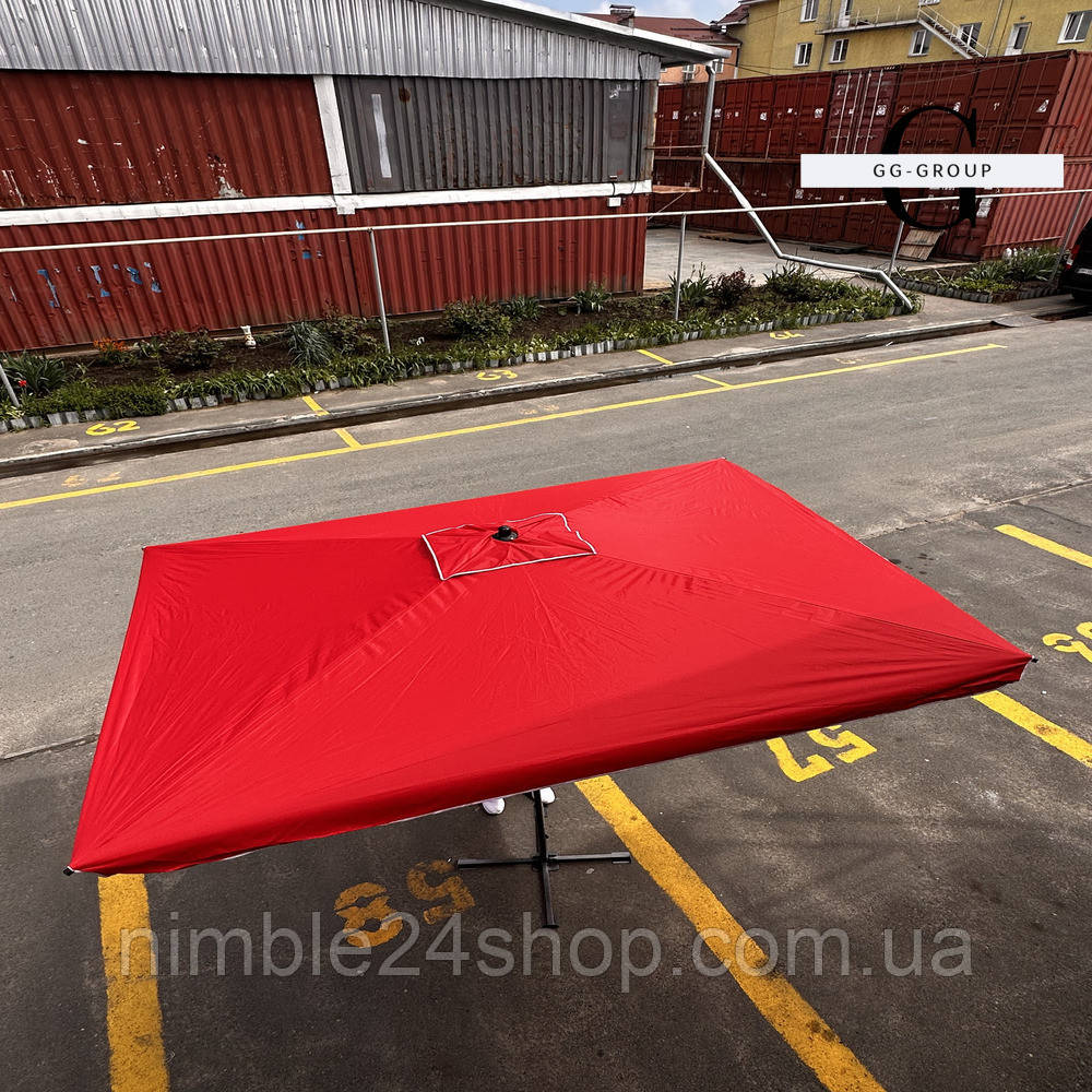 Парасоля Monsen 2×3 м з УФ-захистом, срібним тентом, вітровим клапаном і чохлом у комплекті