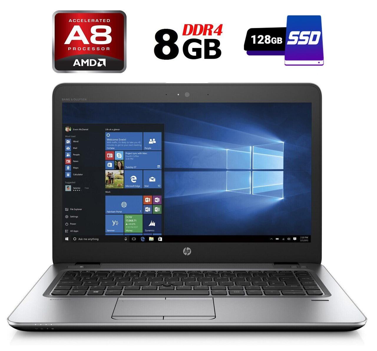 Ультрабук HP EliteBook mt43/ 14" (1920x1080)/ AMD A8-9600B/ 8 GB RAM/ 128 GB SSD/ Radeon R5