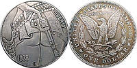 Монета сувенирная доллар США Морган 1937г "Револьвер", Коллекция Хобо монет моргана