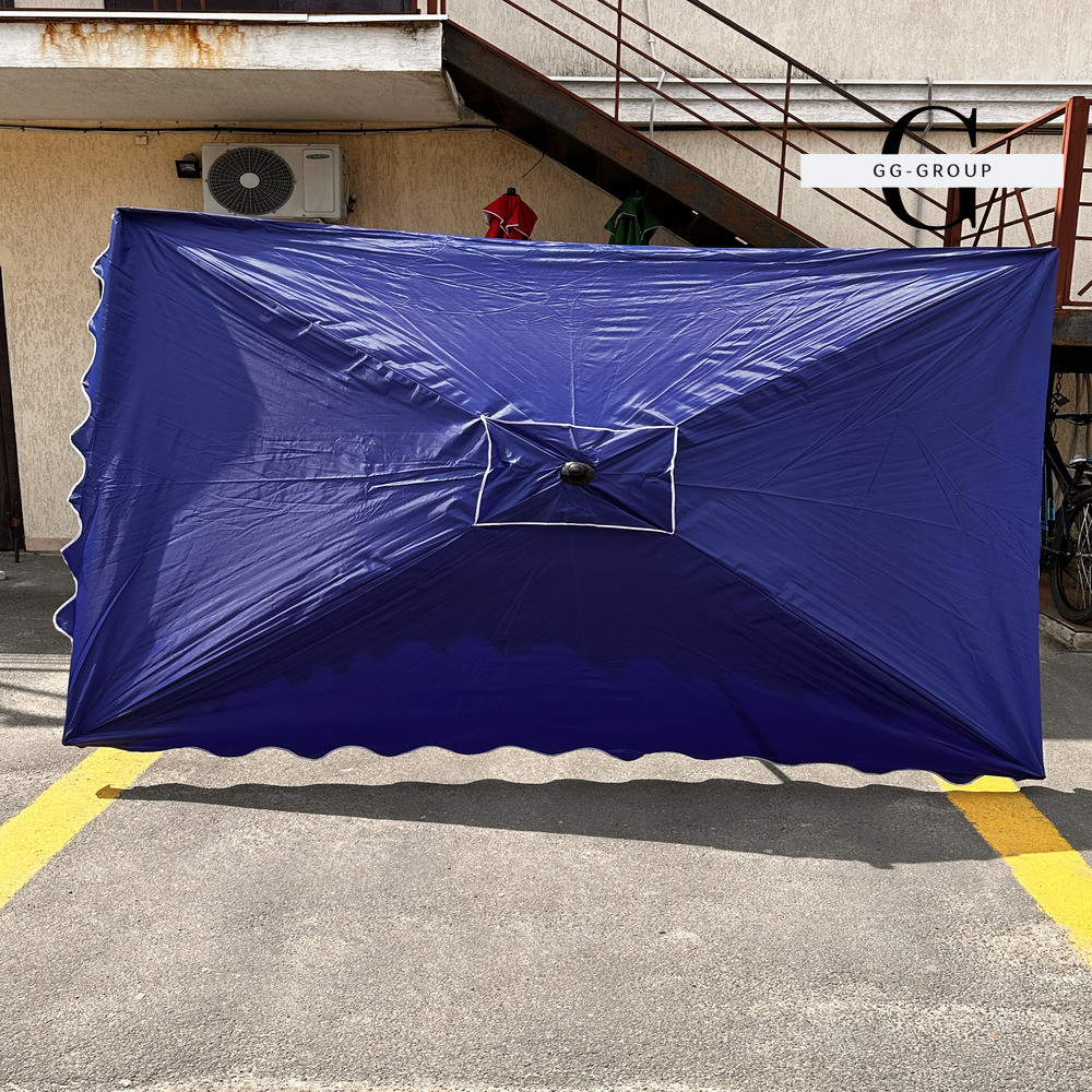 Парасоля Monsen 2×3 м для торгівлі PRO з УФ-захистом, срібним тентом, регулюванням висоти та чохлом