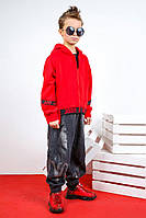 Джинсы широкие серого цвета с накладными карманами для мальчика JO JO