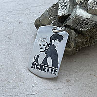 Срібний жетон Roxette (великий) жетонб2 Онікс UD, код: 6841458