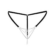 Сексуальні трусики з ланцюжком та підвіскою Art of Sex - KISS panties XS-M, колір чорний, фото 5