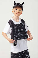 Костюм хлопковый черно-белый футболка с имитацией жилета для мальчика JO JO