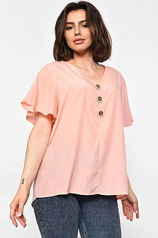 Блуза жіноча напівбатальна з коротким рукавом  персикового кольору Уцінка р.XL 176204S