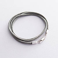 Шелковый шнурок с серебряной застежкой 18731 Оникс 40 HR, код: 6980029