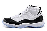Чоловічі кросівки Air Jordan 11 White/Black, фото 3