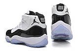 Чоловічі кросівки Air Jordan 11 White/Black, фото 6