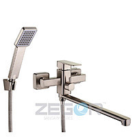 Змішувач для ванни в кольорі нержавійка довгий гусак, Z65-LEB7-H ZEGOR (TROYA)