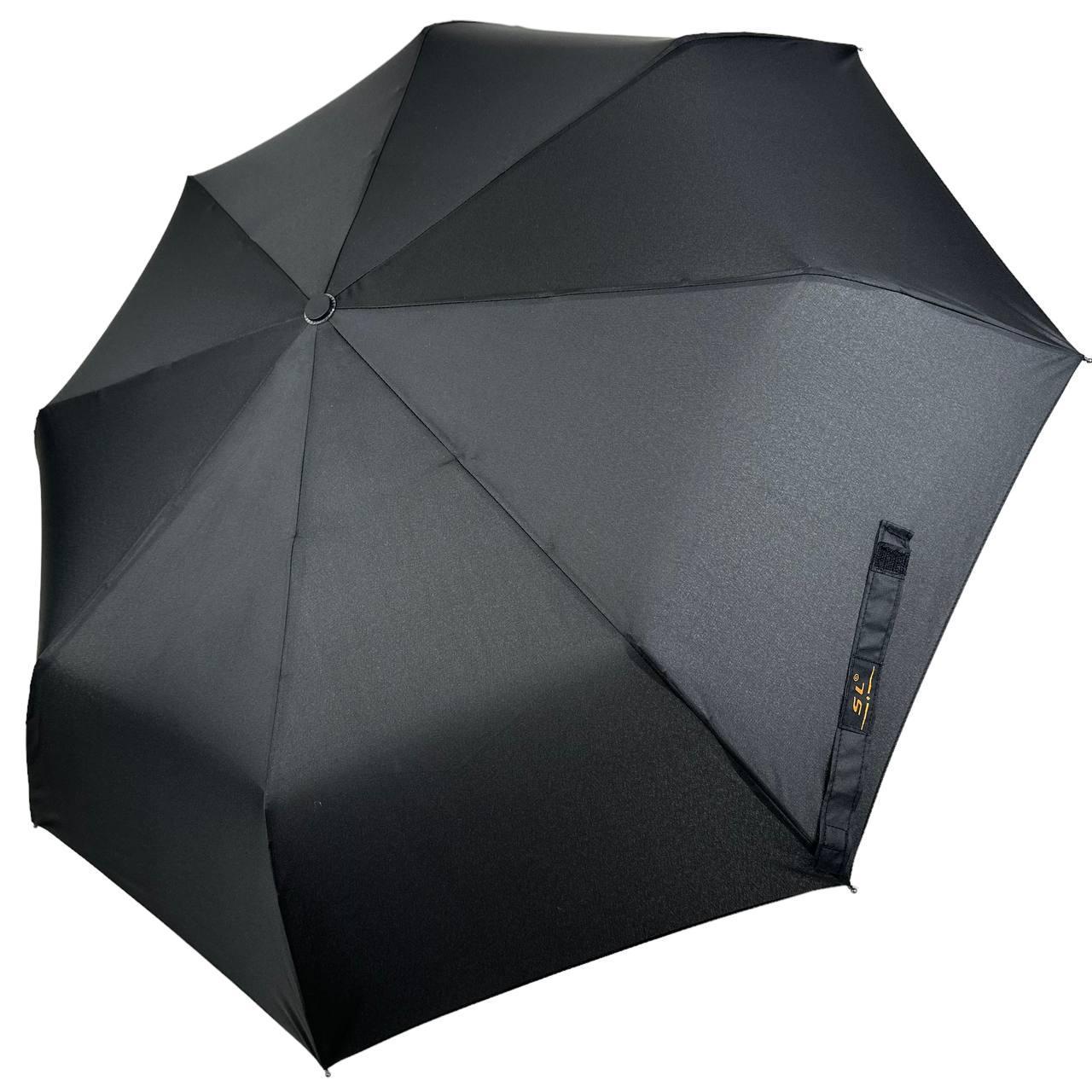 Чоловіча складана парасолька-автомат чорна на 8 спиць із прямою ручкою від SL антивітер Sl 021306-1