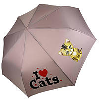 Дитяча складана парасолька для дівчаток і хлопчиків на 8 спиць "ICats" з котиком від Toprain пудрова 02089-6