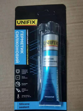Герметик силіконовий універсальний антибактеріальний (прозорий) тюбик 50 мл UNIFIX
