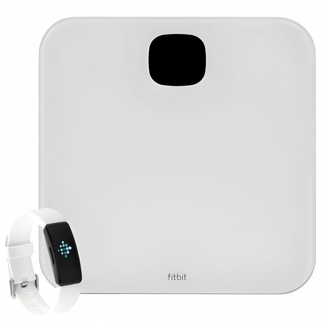 Напольные весы Fitbit Aria Air + смарт часы Inspire HR Square White EC, код: 8037956 - фото 1 - id-p2202969752
