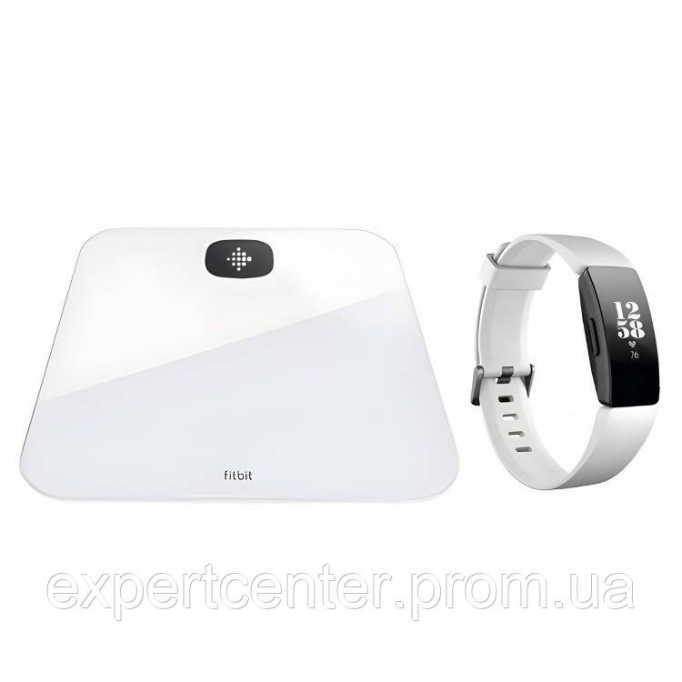 Напольные весы Fitbit Aria Air + смарт часы Inspire HR Square White EC, код: 8037956 - фото 4 - id-p2202969752